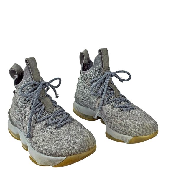 NIKE Lebron XV 922811-005 Wolf Grey Metallic Gold Sneakers - Picture 6 of 10